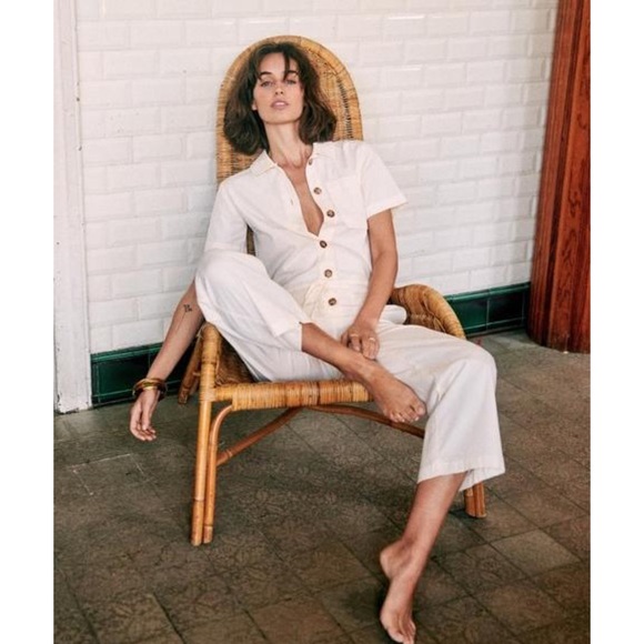 Sezane Pants - SEZANE Bennie Jumpsuit Ecru